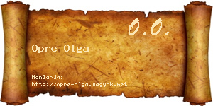 Opre Olga névjegykártya